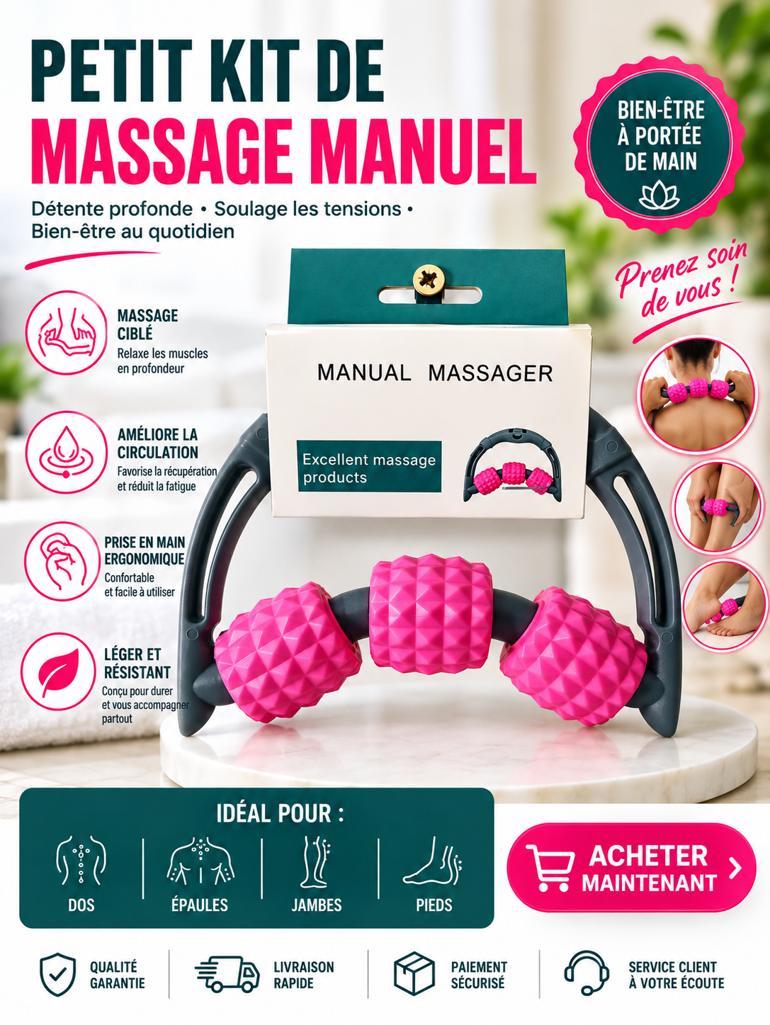 PETIT ROULEAU MANUEL ERGONOMIQUE